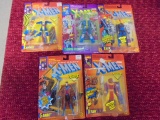 5 X-Men Action Figures on Cards