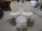 Pair and White Wicker Chairs and Side Table