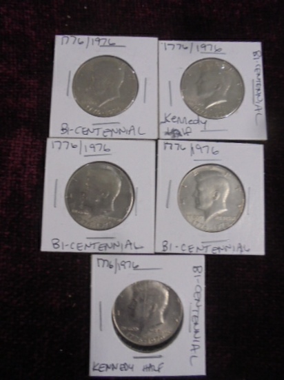 5 Bicentential Kennedy Half Dollars