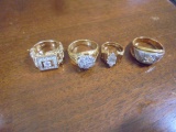Group of Gold Plated Rings