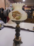 Glass Shade Bird Lamp