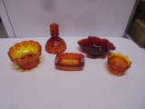 Group of Amberina and Red Glass