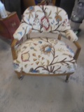 Rolling Chair w/ Vintage Embroidered Fabric