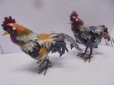 Pair of Metal Chickens