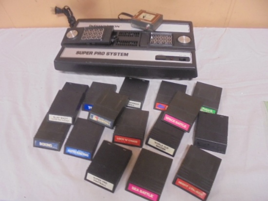 Vintage Intellivision Super Pro System Video Game w/Games