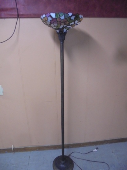 Beautiful Leaded Glass Shade Floor Lamp