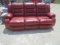 Red Leather Dual Reclining Sofa