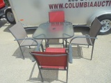 Glass Top Patio Table and 4 Chairs