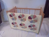 Vintage Doll Crib w/ Baby Quilt