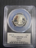 PCGS PR69DCAM Illinois Silver Quarter