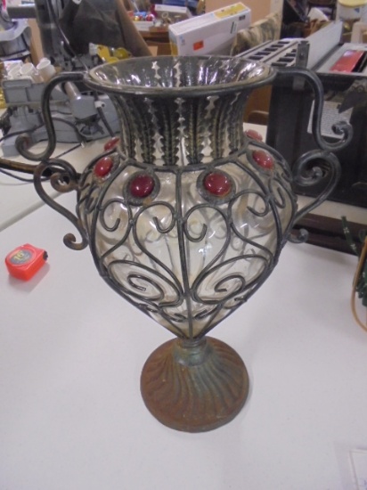 Glass and Iron Vase