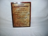 Cowboy 10 Commandments metal sign