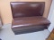 Diner Style Brown Leather Bench