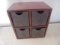 Wooden Primitive Organizer Cube w/4 MetalDrawers