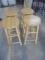 Set of 4 Solid Wood Stools