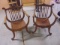 Beautiful Matching Pair of Antique Carved Oak Arm Chairs