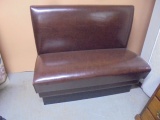 Diner Style Brown Leather Bench