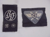 WWII German Army Electrician Specialist Patch and SS Collar Tab