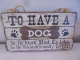 Wooden Dog Sign