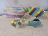 Group of 4 Fish Vases
