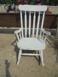 White Outdoor Wooden Rocker