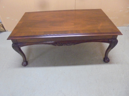 Beautiful Lane Solid Cherry Coffee Table W/Ball and Claw Feet
