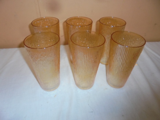 Set of 6 Vintage Carnival Glass Tumblers