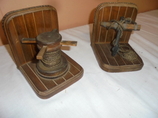 Set of Nautical Wood Bookends