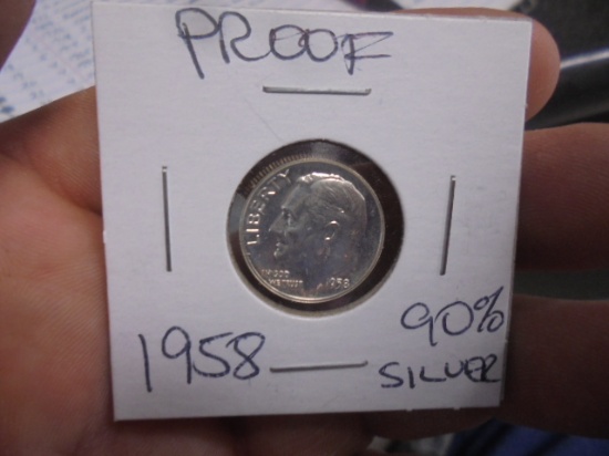 1958 90% Silver Rosevelt Proof Dime