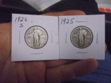 1925 amd 1926 S Mint Standing Liberty Quarters