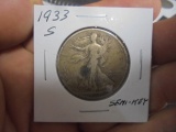 1933 S Mint Walking Liberty Half Dollar