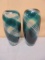 Pair of Art Glass Swirl Vases