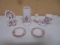 5 Pieces of Pink Hand Painted Lufton China