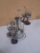 Glass Wine Carafe w/6 Stemme Glasses and Rack