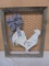 Wood Framed Metal Chicken Wall Art Pc. on Chicken Wire