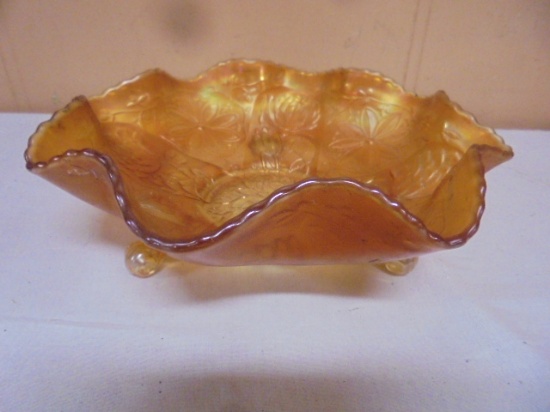 Fenton "Water Lily" Fluted Carnival Glass Bowl