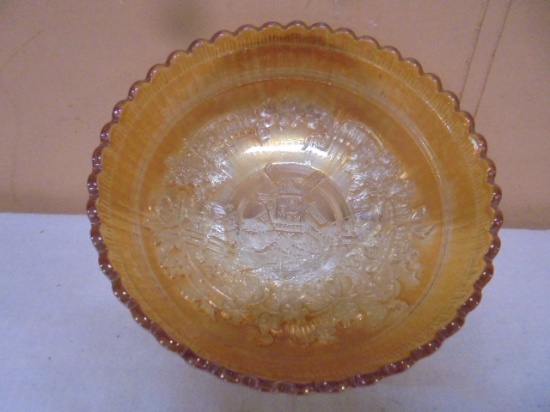 Imperial "Windmill Marigold" Carnival Glass Bowl