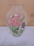 Handpainted Crackle Glass Vase