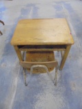 Child's Wooden Desk  and Chair