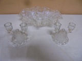 Crystal Bowl and 2 Double Crystal Candle Holders