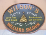 Wooden Billiard Saloon Sign