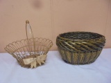 Hallmark Metal and Wicker Basket and Wicker Basket