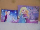 (2) Disney Frozen Canvas Pictured
