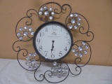 Jeweled Metal Art Clock