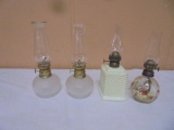 4 Piece Group of Mini Oil Lamps