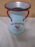 Metal Red Rooster Country Container