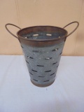 Double Handled Galvanized Olive Bucket