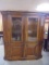 2 Pc. Double Lighted Display Cabinet w/Glass Shelves