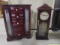 2 Wooden Jewelry Boxes one With Clock