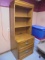 2 Pc. Oak 2 Drawer Locking File Cabinet w/Keys and Open Top 2 Shelf Bookcase